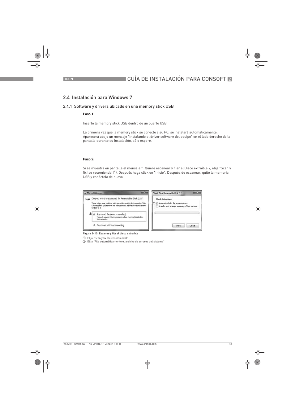 Guía de instalación para consoft, 4 instalación para windows 7 | KROHNE OPTITEMP ConSoft TT 20-51 ES User Manual | Page 13 / 24