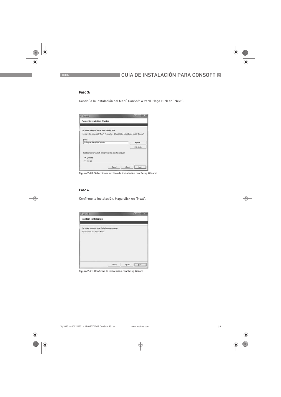 Guía de instalación para consoft | KROHNE OPTITEMP ConSoft TT 20-51 ES User Manual | Page 19 / 24