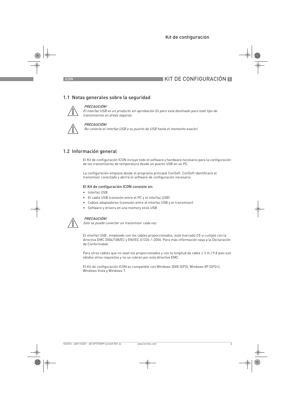 Kit de configuración | KROHNE OPTITEMP ConSoft TT 20-51 ES User Manual | Page 3 / 24