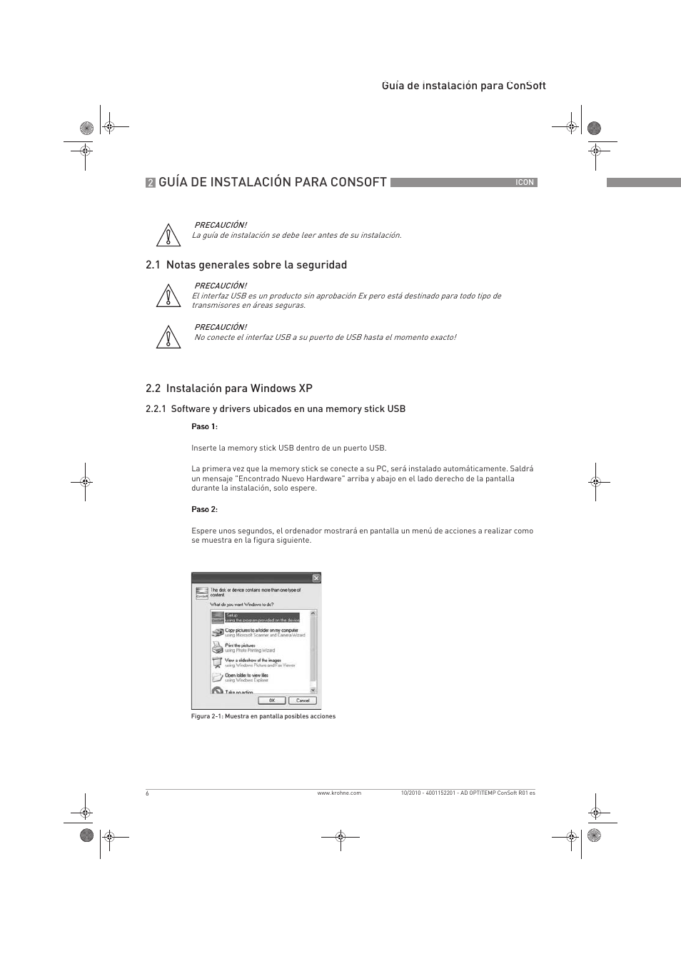 Guía de instalación para consoft | KROHNE OPTITEMP ConSoft TT 20-51 ES User Manual | Page 6 / 24