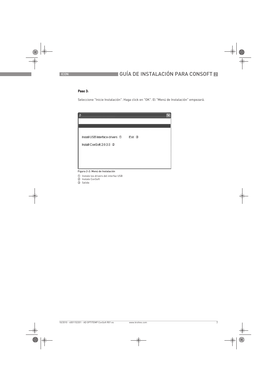 Guía de instalación para consoft | KROHNE OPTITEMP ConSoft TT 20-51 ES User Manual | Page 7 / 24