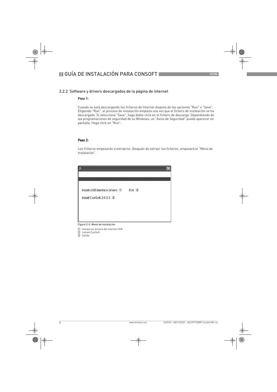 Guía de instalación para consoft | KROHNE OPTITEMP ConSoft TT 20-51 ES User Manual | Page 8 / 24