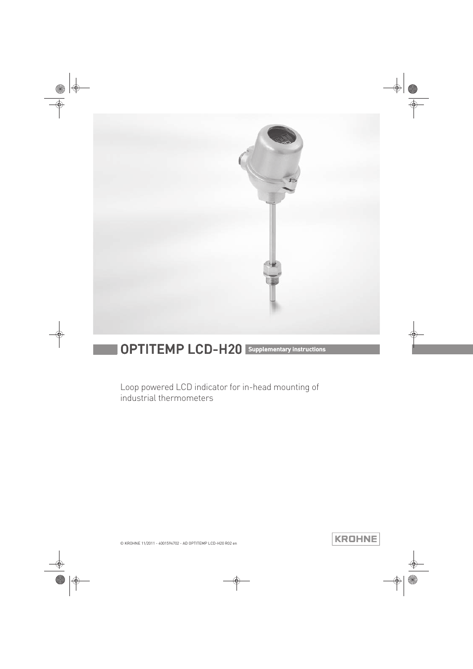 KROHNE OPTITEMP LCD-H20 EN User Manual | 12 pages