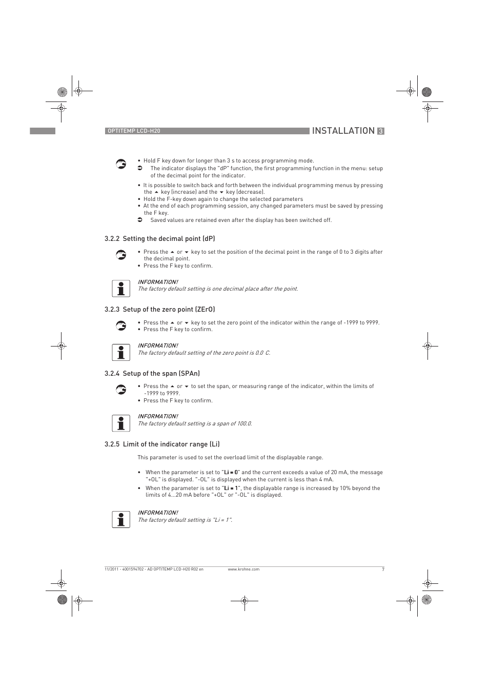 Installation | KROHNE OPTITEMP LCD-H20 EN User Manual | Page 7 / 12