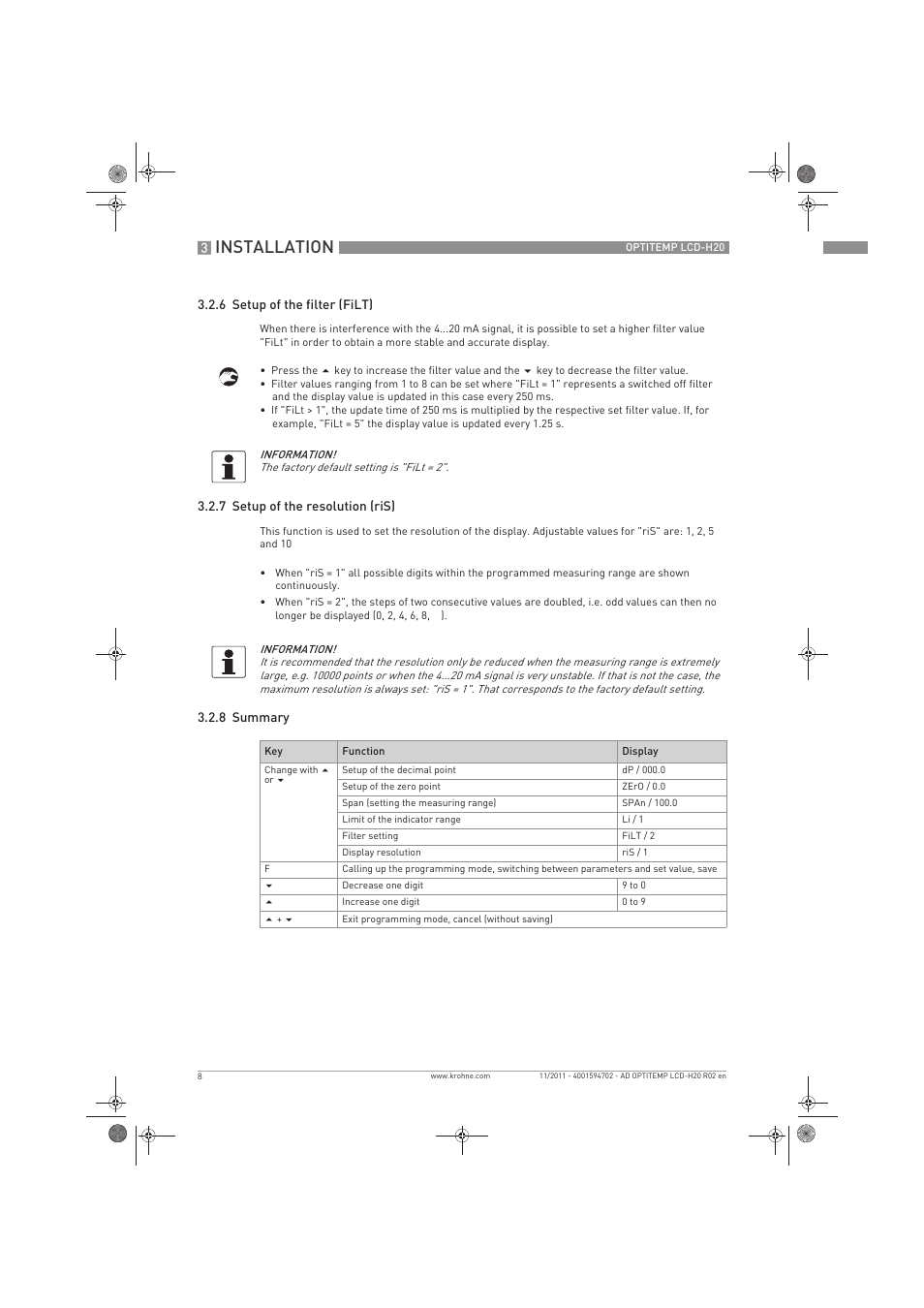 Installation | KROHNE OPTITEMP LCD-H20 EN User Manual | Page 8 / 12
