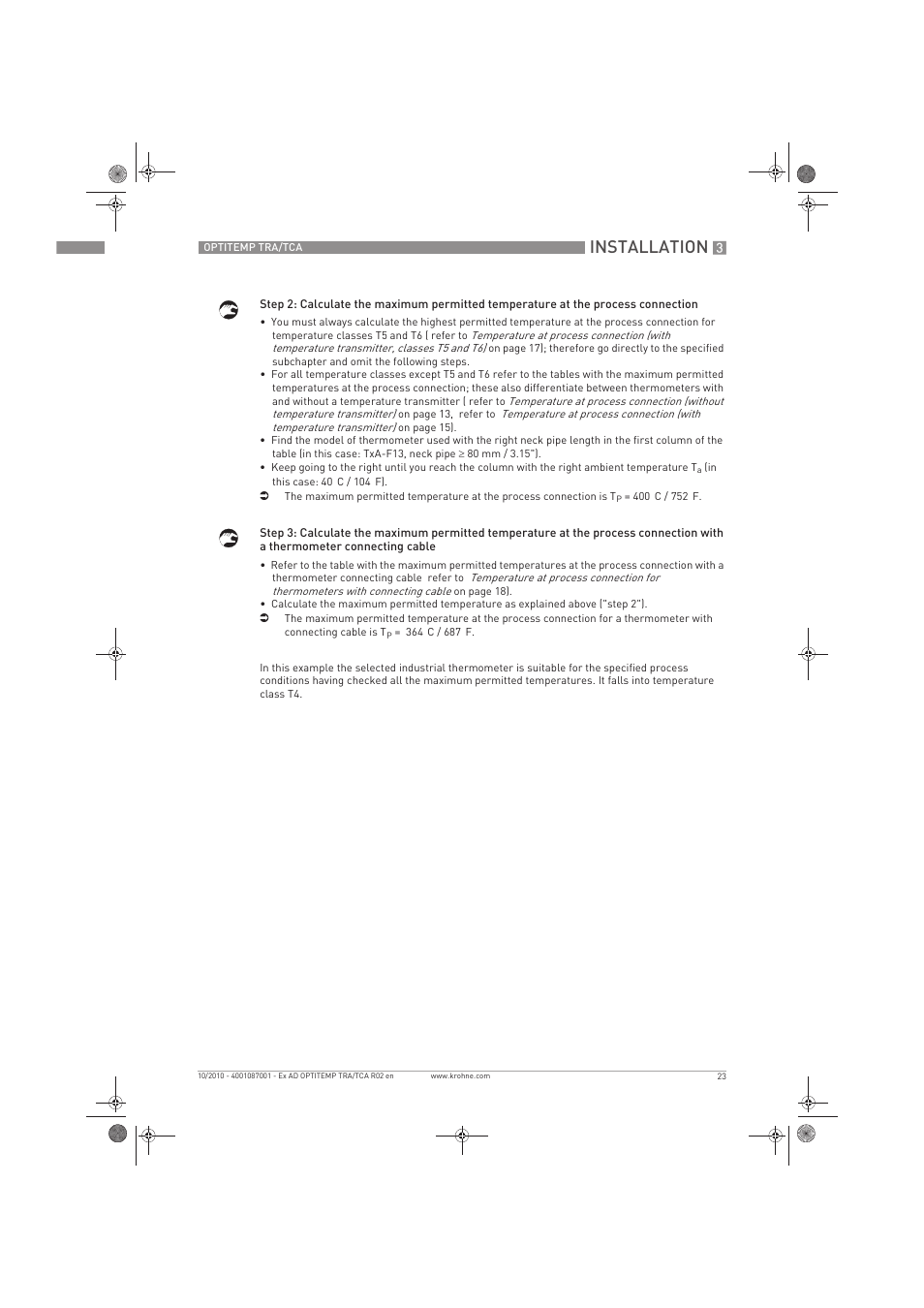Installation | KROHNE OPTITEMP TCA Ex EN User Manual | Page 23 / 32