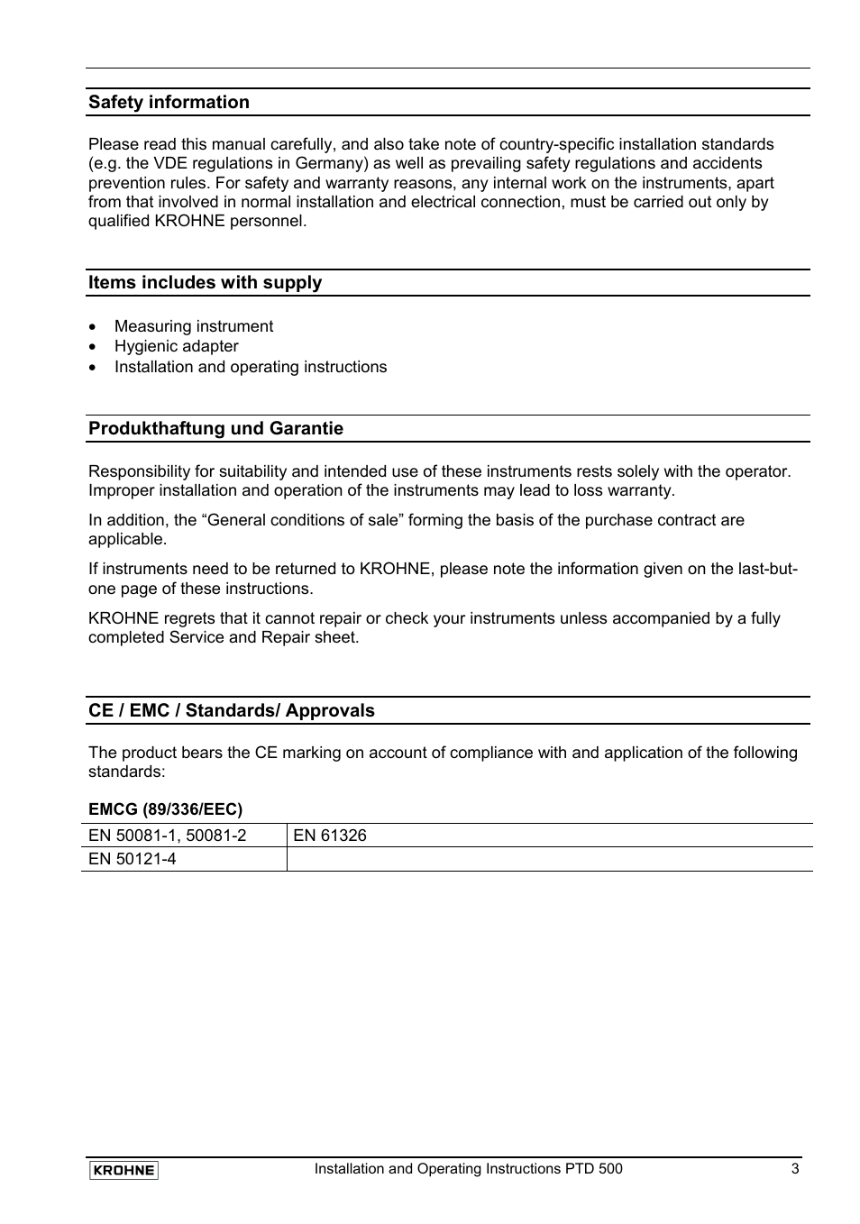 KROHNE PTD 500 EN User Manual | Page 3 / 11