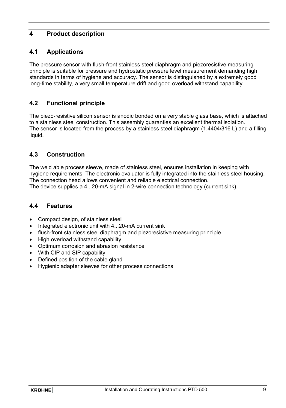 KROHNE PTD 500 EN User Manual | Page 9 / 11