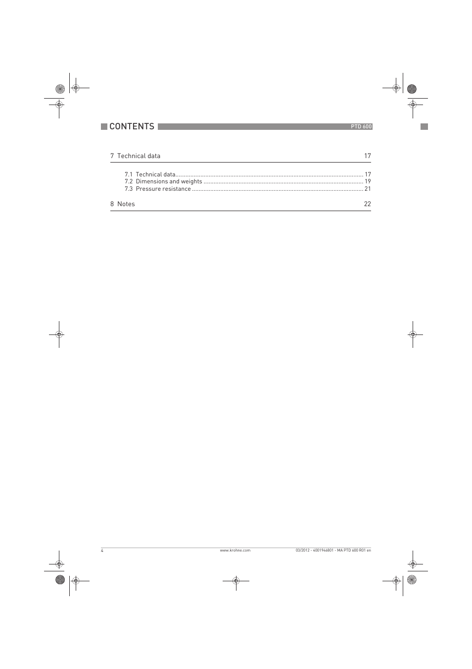 KROHNE PTD 600 EN User Manual | Page 4 / 24