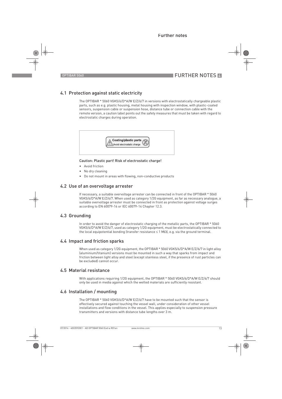 KROHNE OPTIBAR PM 5060 C Ex d ia EN User Manual | Page 13 / 16