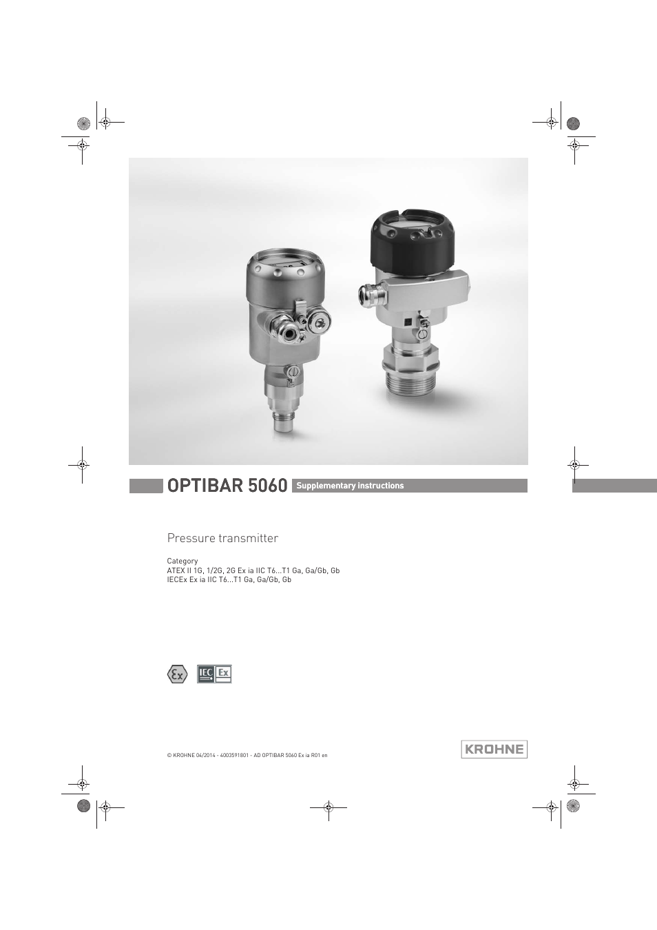 KROHNE OPTIBAR PM 5060 C Ex ia EN User Manual | 20 pages