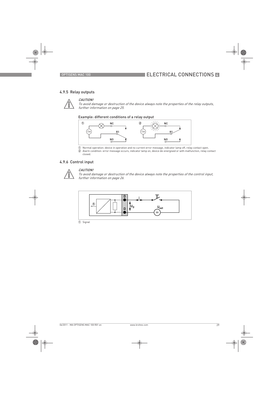 Electrical connections | KROHNE MAC 100 EN User Manual | Page 29 / 84