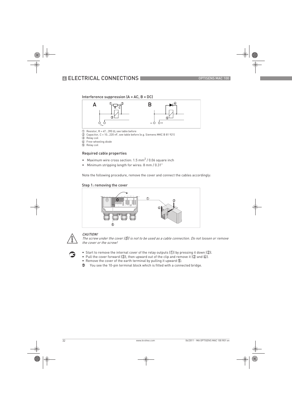 Electrical connections | KROHNE MAC 100 EN User Manual | Page 32 / 84