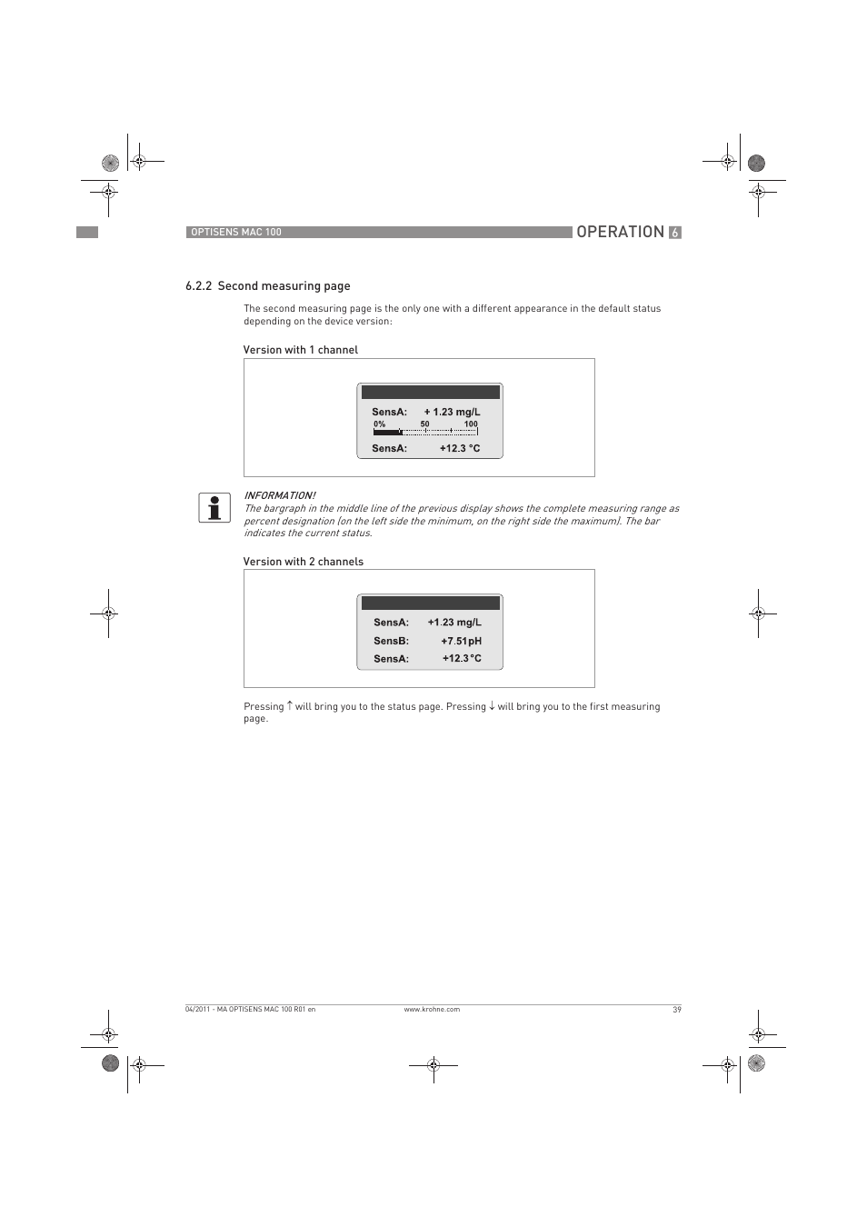 Operation | KROHNE MAC 100 EN User Manual | Page 39 / 84