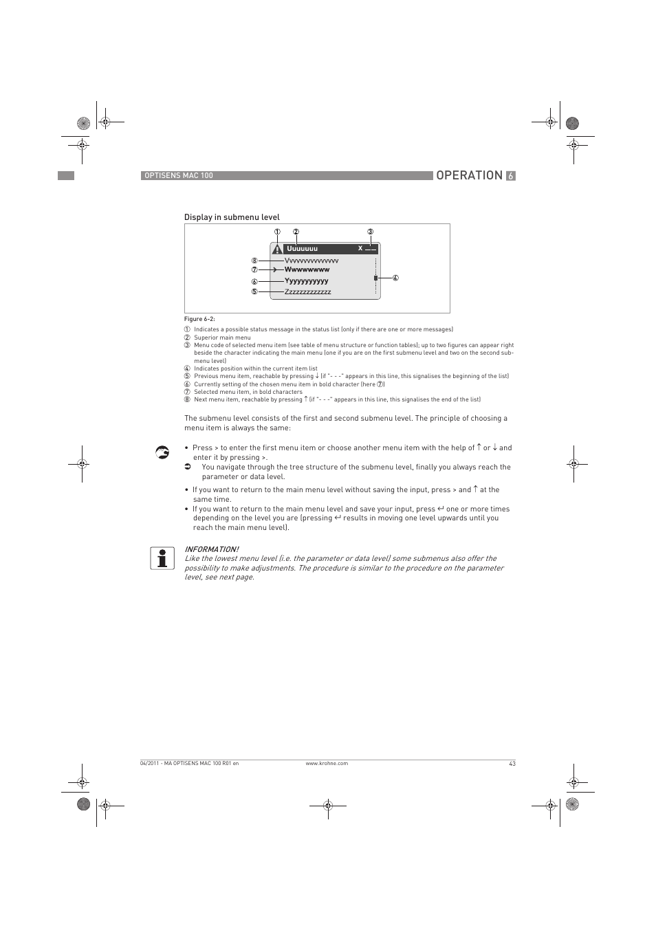 Operation | KROHNE MAC 100 EN User Manual | Page 43 / 84