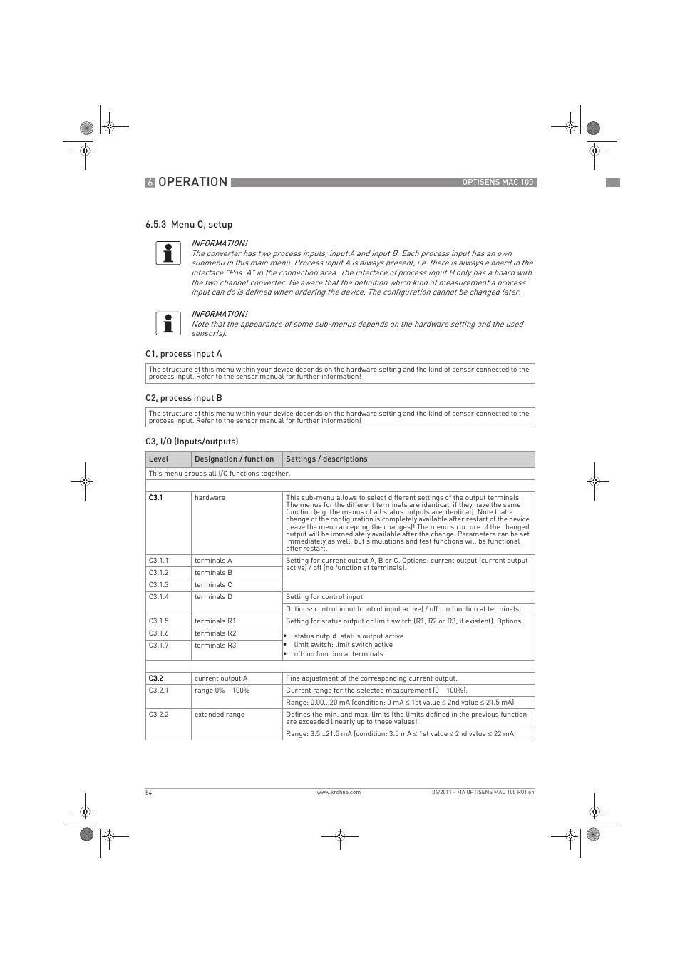 Operation | KROHNE MAC 100 EN User Manual | Page 54 / 84