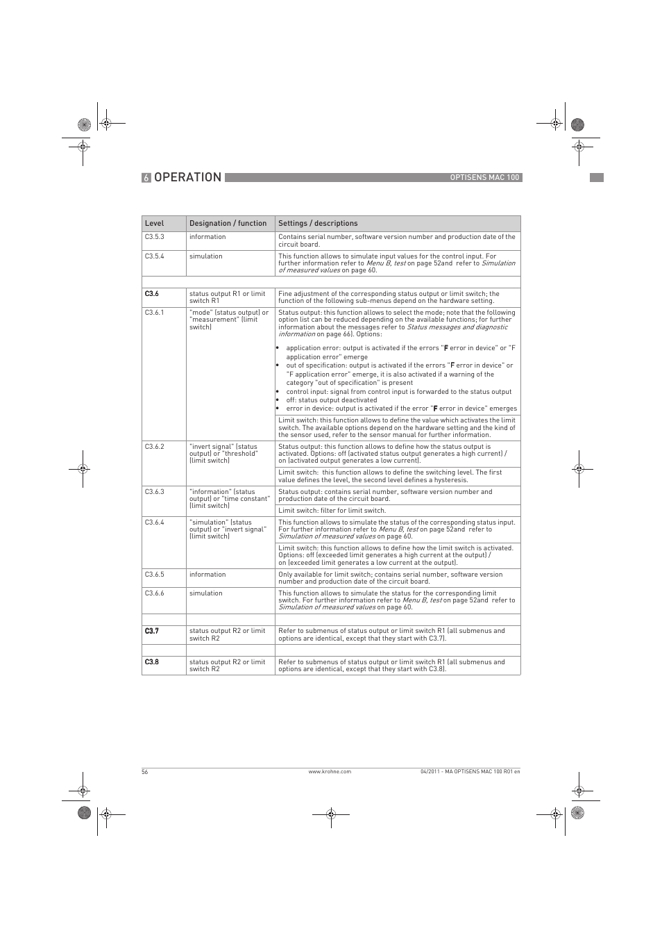 Operation | KROHNE MAC 100 EN User Manual | Page 56 / 84