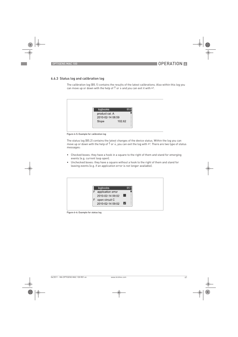 Operation | KROHNE MAC 100 EN User Manual | Page 61 / 84