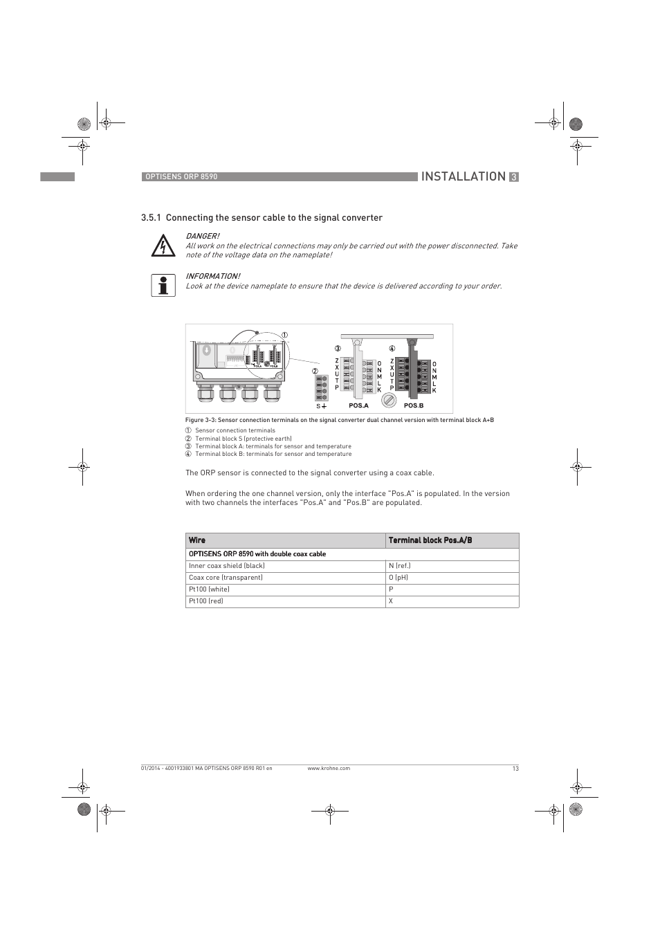 Installation | KROHNE OPTISENS ORP 8590 EN User Manual | Page 13 / 32