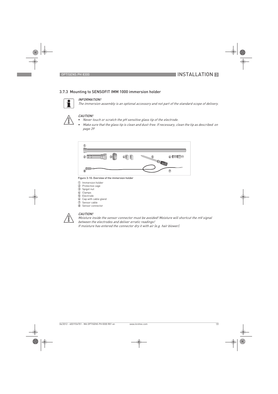 Installation | KROHNE OPTISENS PH 8300 EN User Manual | Page 19 / 52
