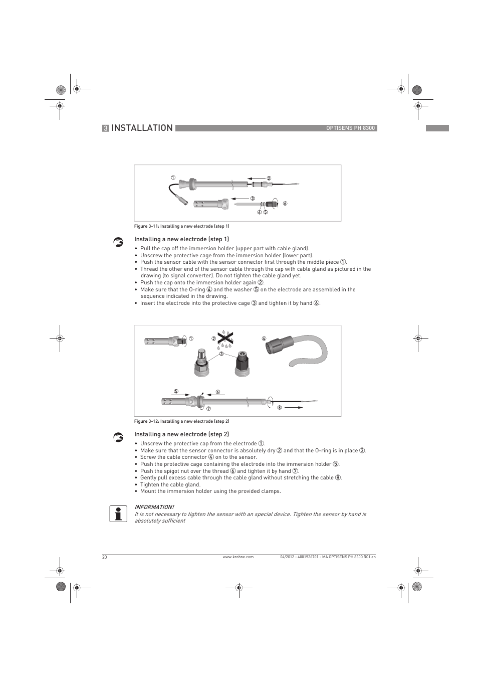 Installation | KROHNE OPTISENS PH 8300 EN User Manual | Page 20 / 52