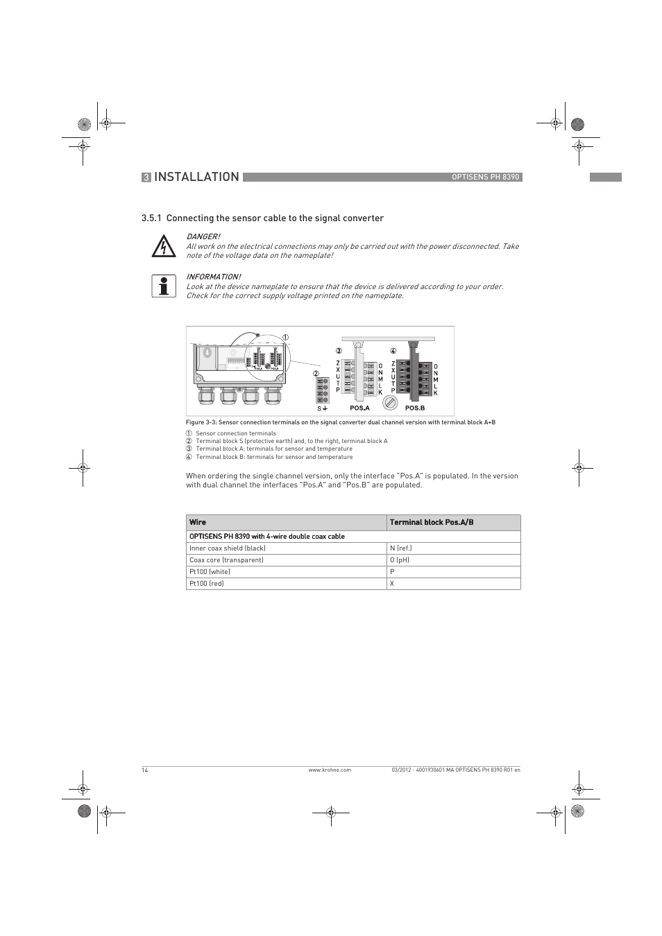 Installation | KROHNE OPTISENS PH 8390 EN User Manual | Page 14 / 48