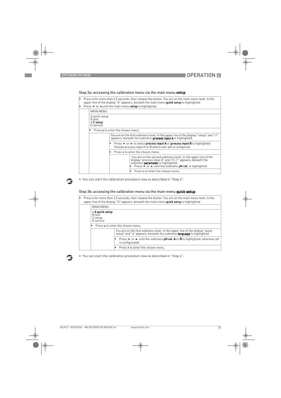 Operation | KROHNE OPTISENS PH 8500 EN User Manual | Page 35 / 52