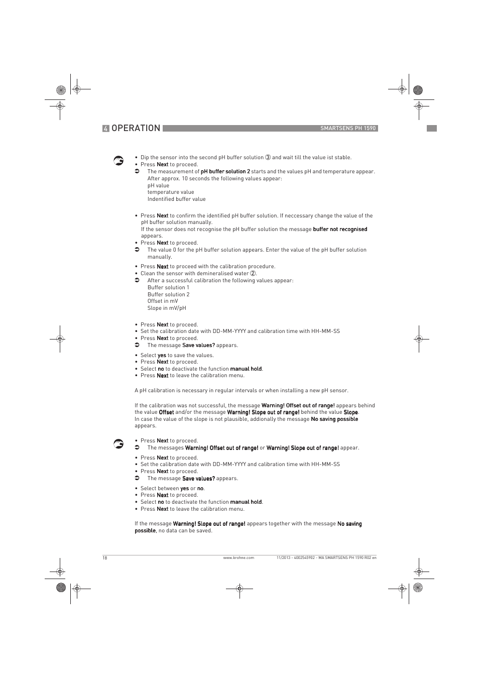 Operation | KROHNE SMARTSENS PH 1590 EN User Manual | Page 18 / 44