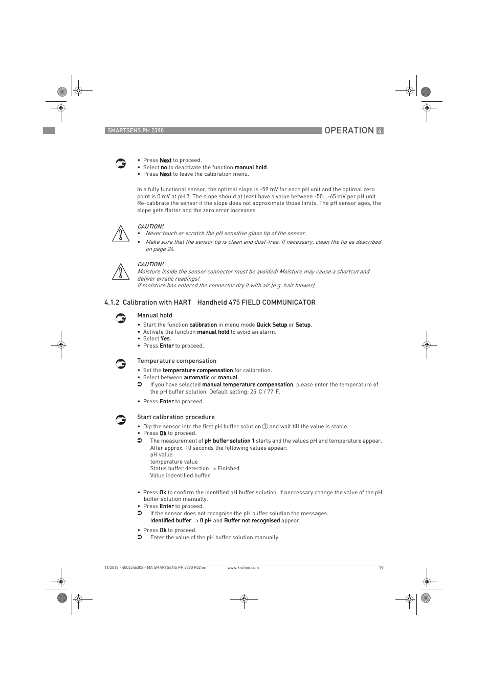 Operation | KROHNE SMARTSENS PH 2390 EN User Manual | Page 19 / 44