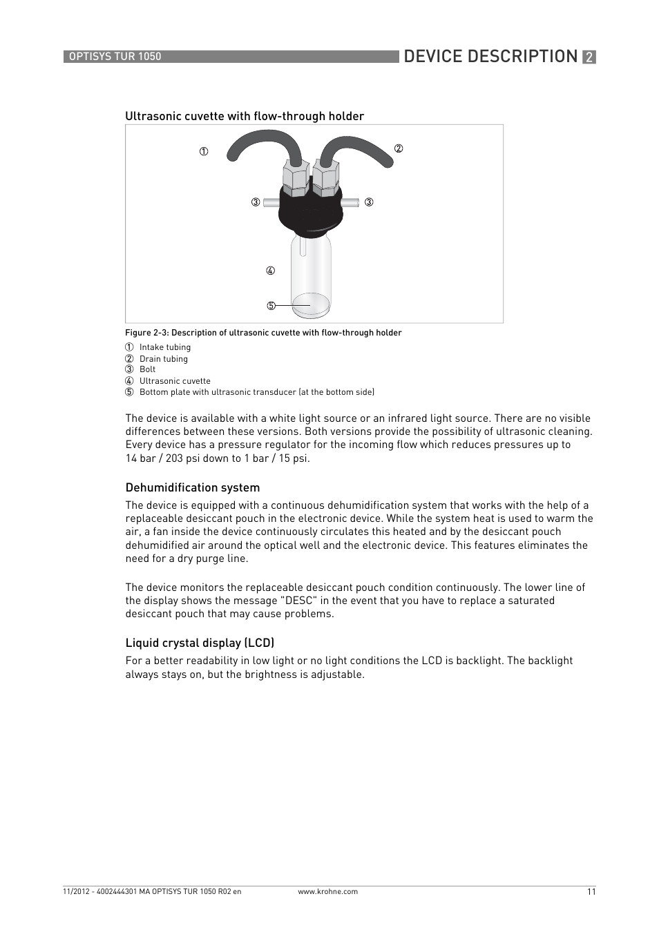 Device description | KROHNE OPTISYS TUR 1050 EN User Manual | Page 11 / 60