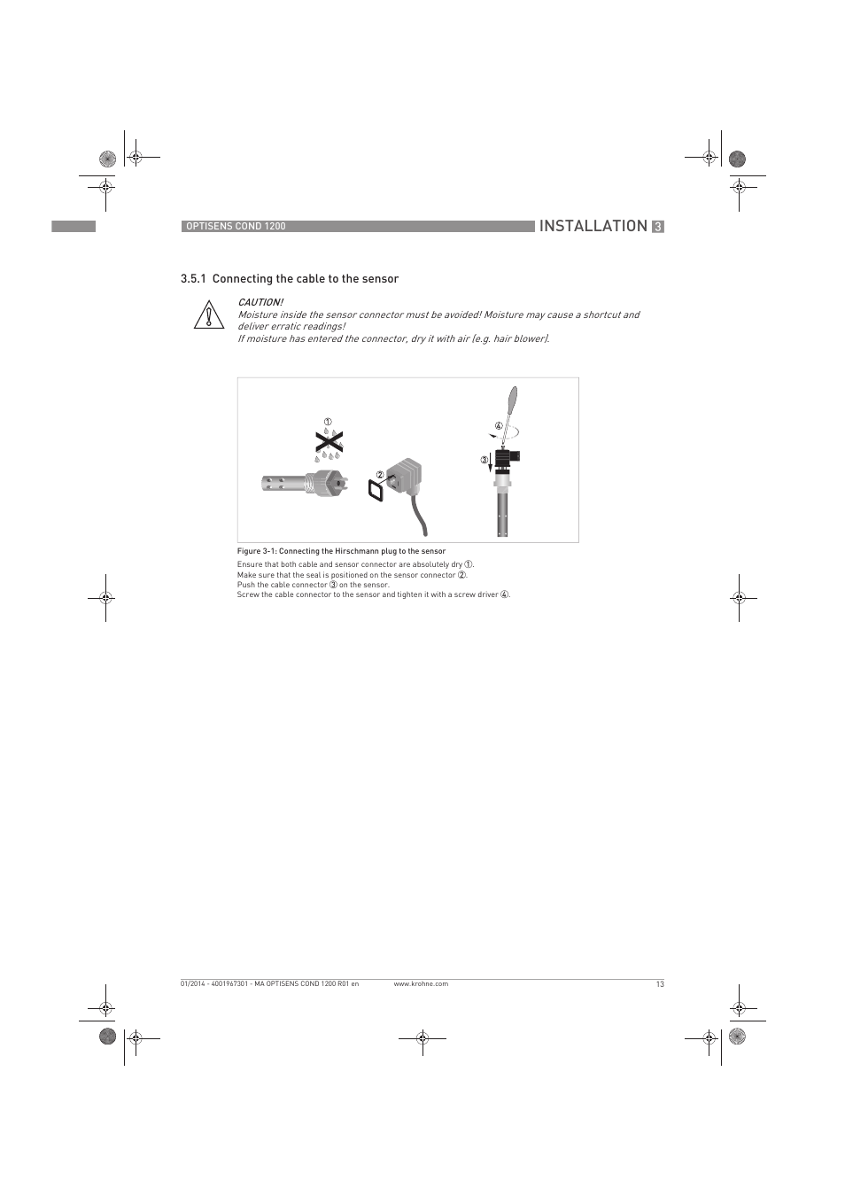 Installation | KROHNE OPTISENS COND 1200 EN User Manual | Page 13 / 44