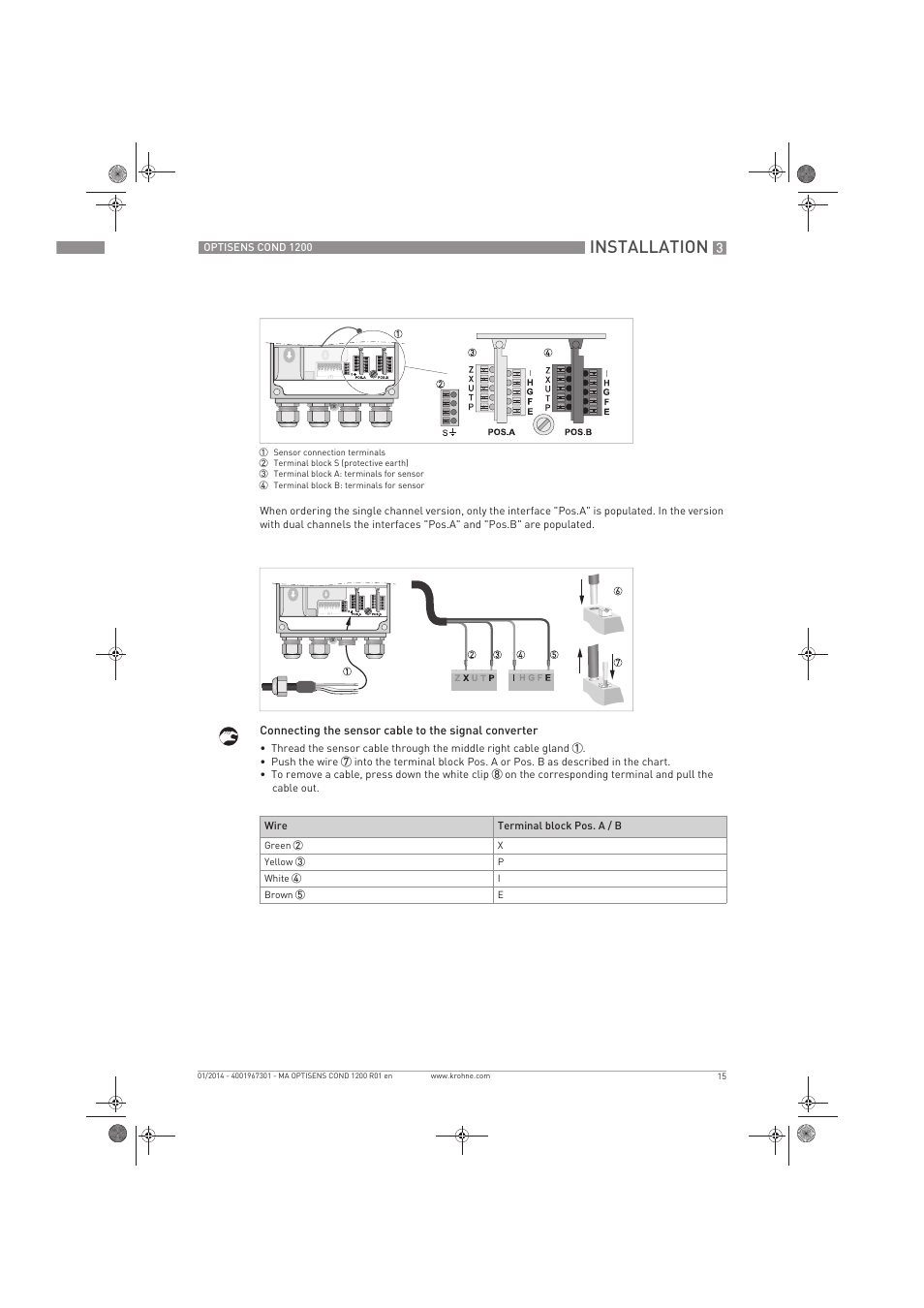 Installation | KROHNE OPTISENS COND 1200 EN User Manual | Page 15 / 44