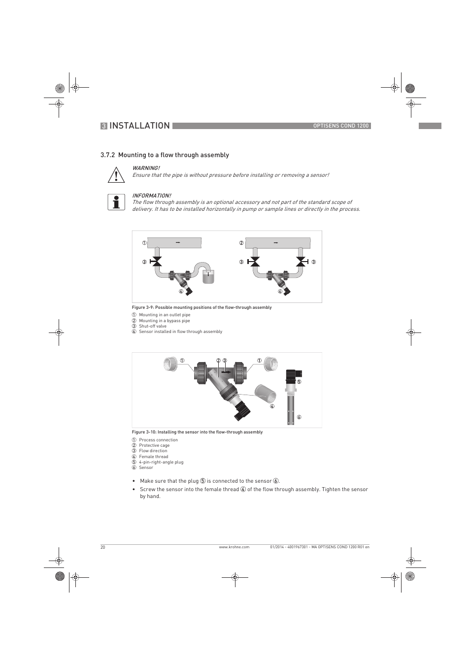 Installation | KROHNE OPTISENS COND 1200 EN User Manual | Page 20 / 44