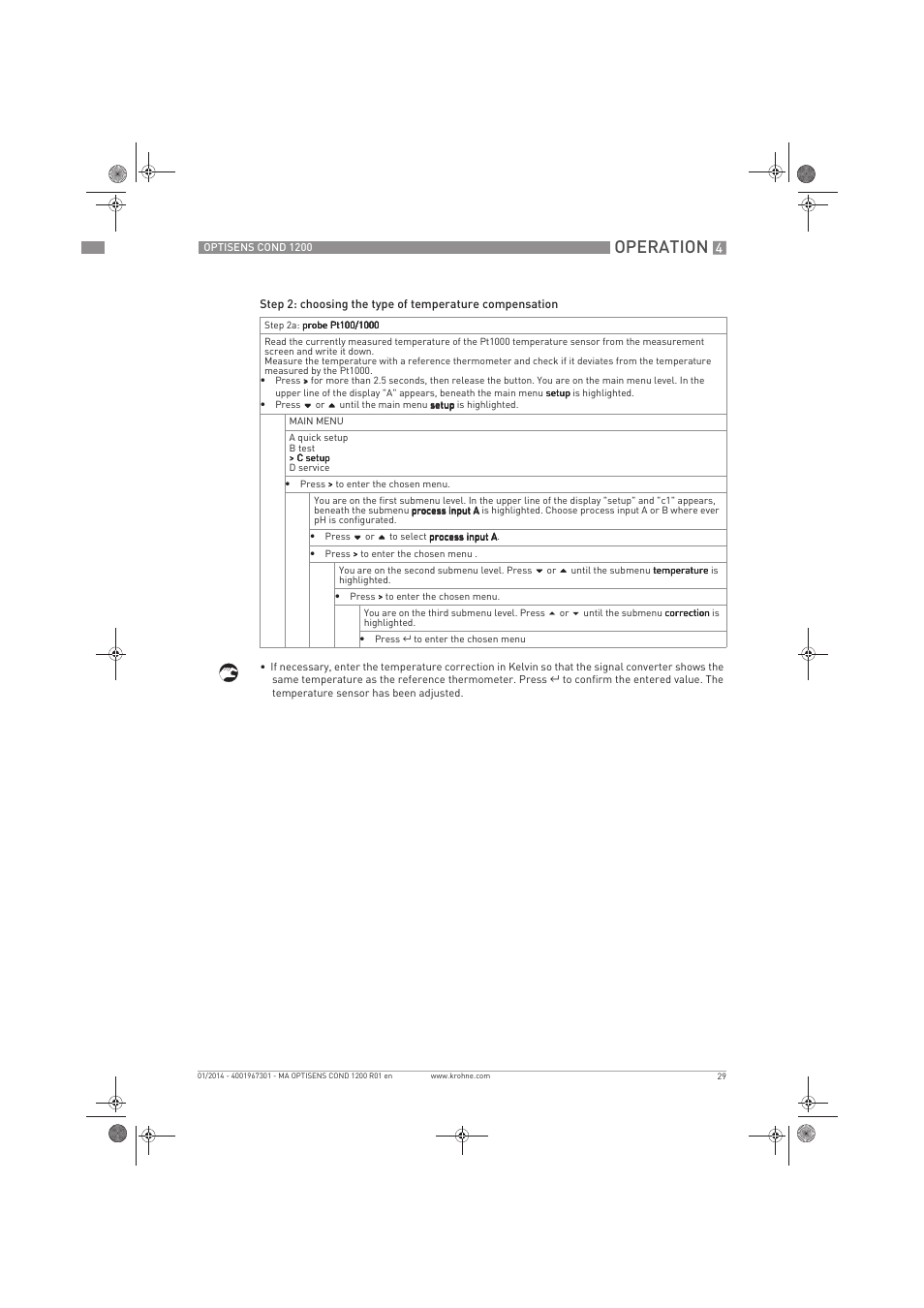 Operation | KROHNE OPTISENS COND 1200 EN User Manual | Page 29 / 44