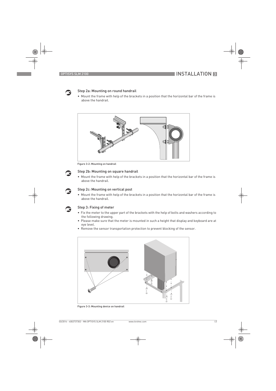 Installation | KROHNE OPTISYS SLM 2100 EN User Manual | Page 17 / 76