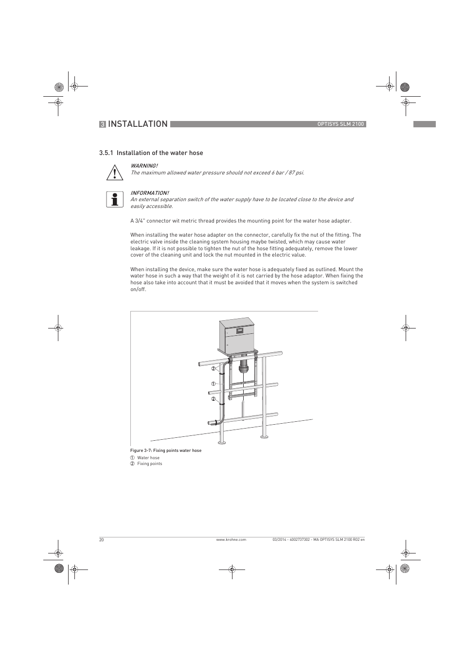 Installation | KROHNE OPTISYS SLM 2100 EN User Manual | Page 20 / 76