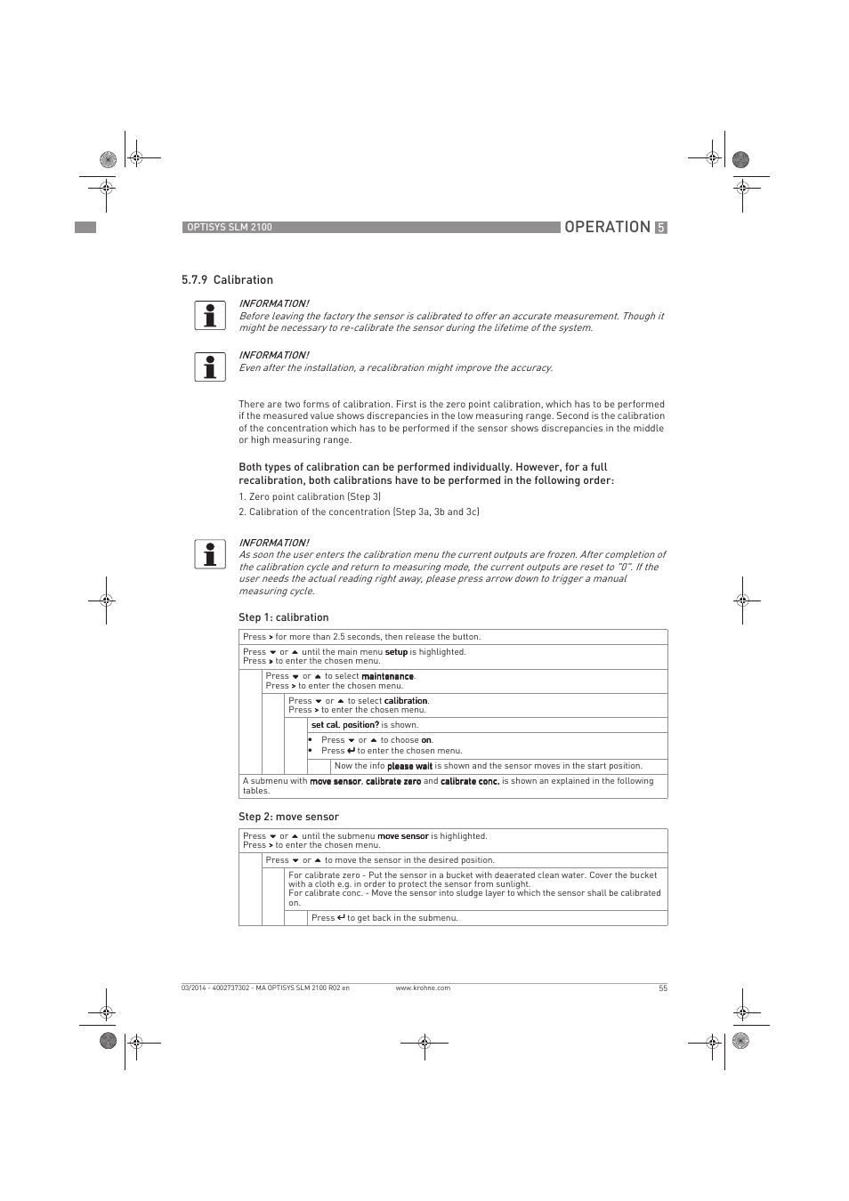 Operation | KROHNE OPTISYS SLM 2100 EN User Manual | Page 55 / 76