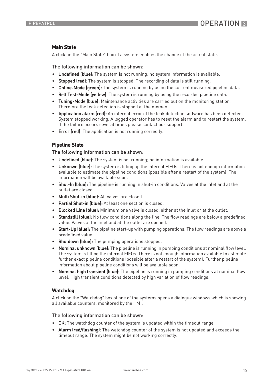 Operation | KROHNE PipePatro EN User Manual | Page 15 / 48