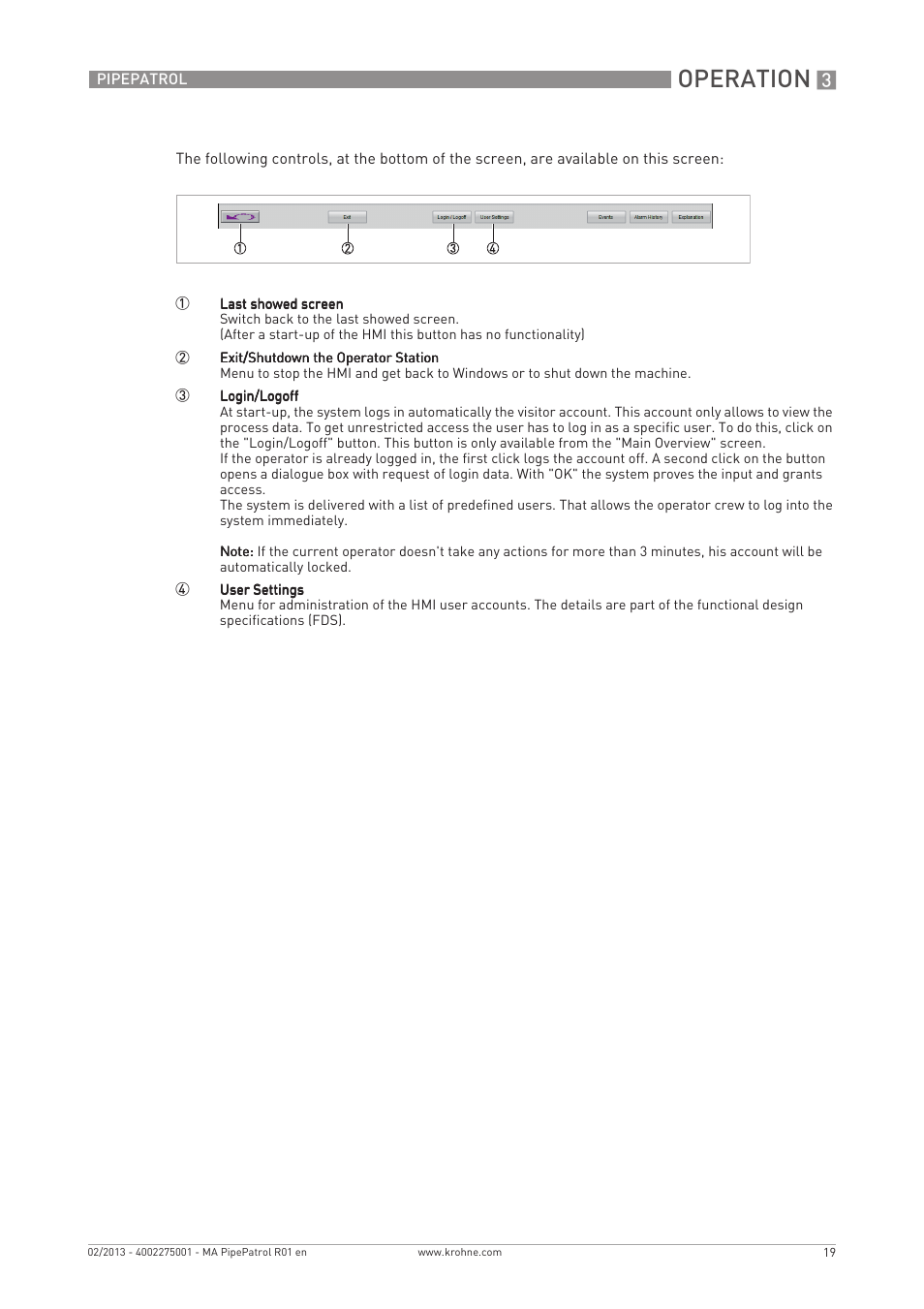 Operation | KROHNE PipePatro EN User Manual | Page 19 / 48