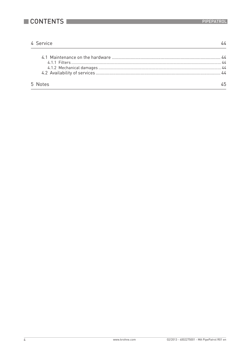 KROHNE PipePatro EN User Manual | Page 4 / 48