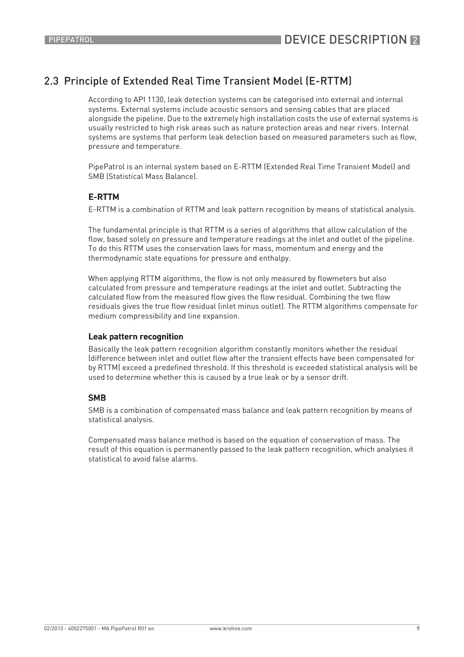 Device description | KROHNE PipePatro EN User Manual | Page 9 / 48