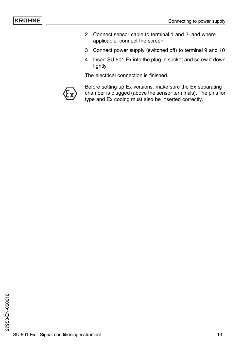 3 wiring plan | KROHNE SU 501 EX EN User Manual | Page 13 / 36