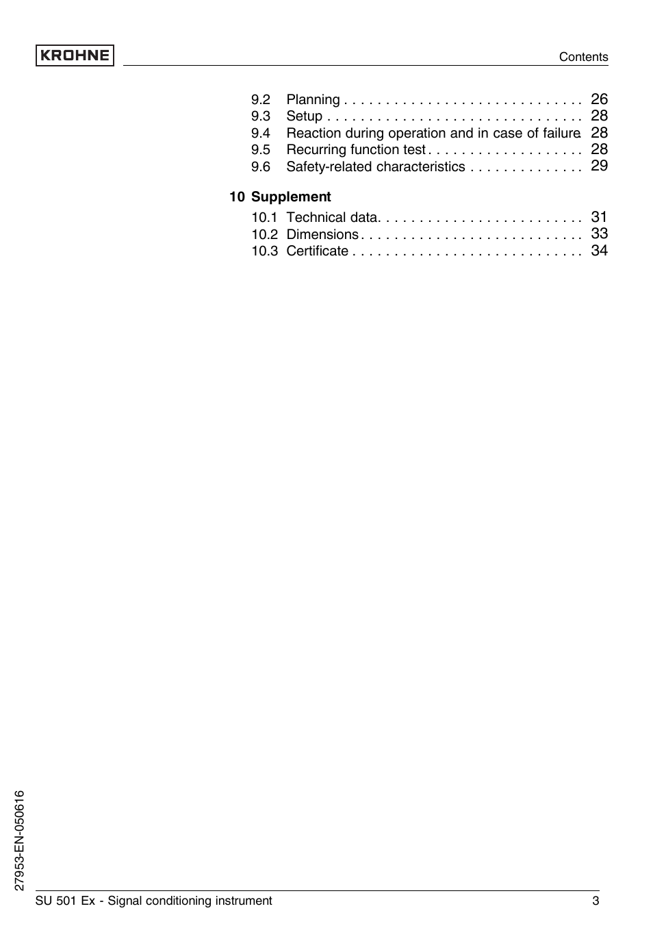 KROHNE SU 501 EX EN User Manual | Page 3 / 36