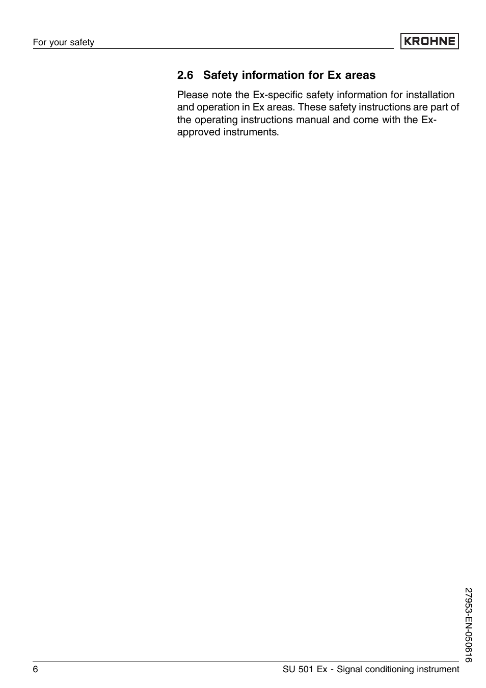 KROHNE SU 501 EX EN User Manual | Page 6 / 36