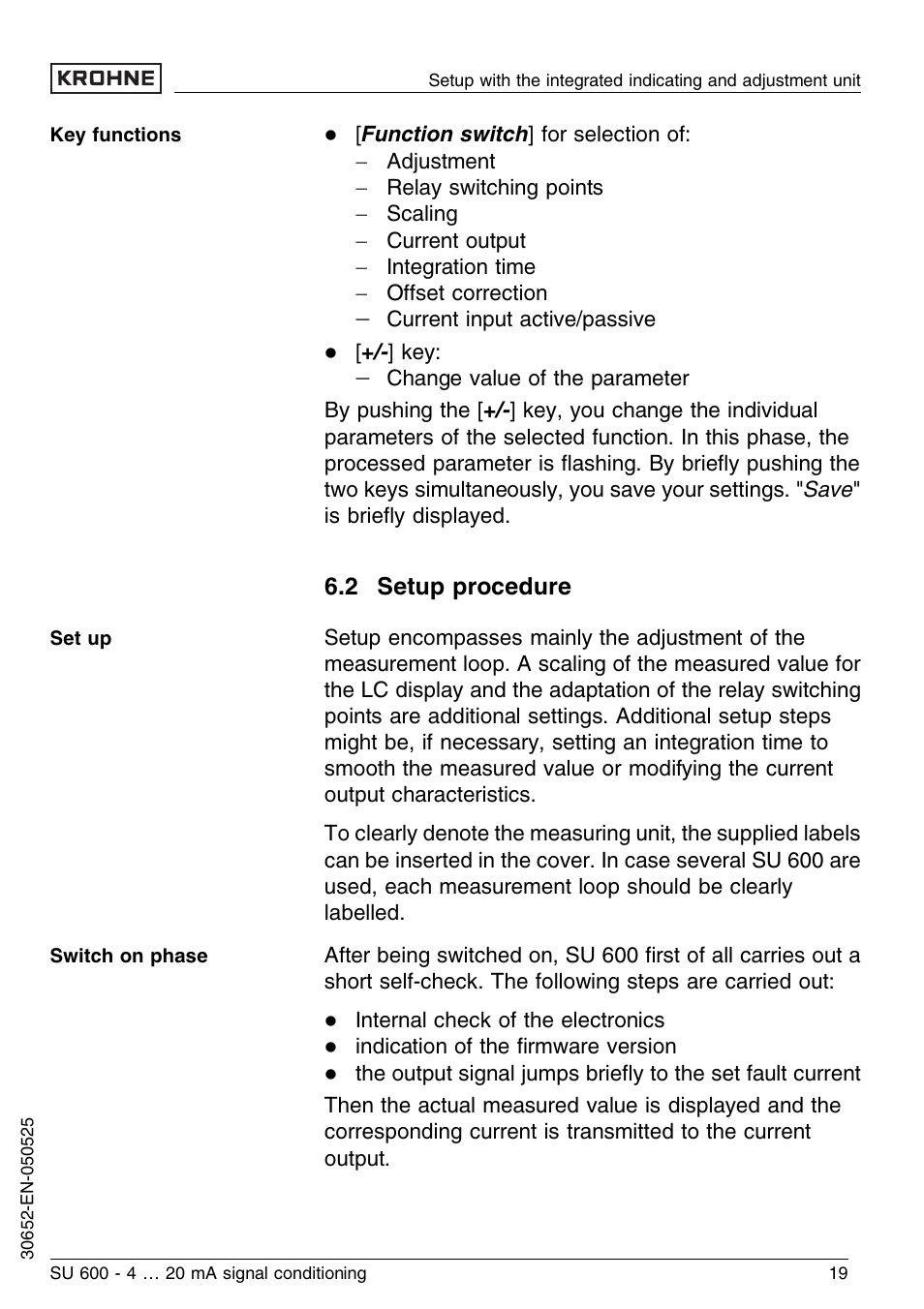 2 setup procedure | KROHNE SU 600 EN User Manual | Page 19 / 36