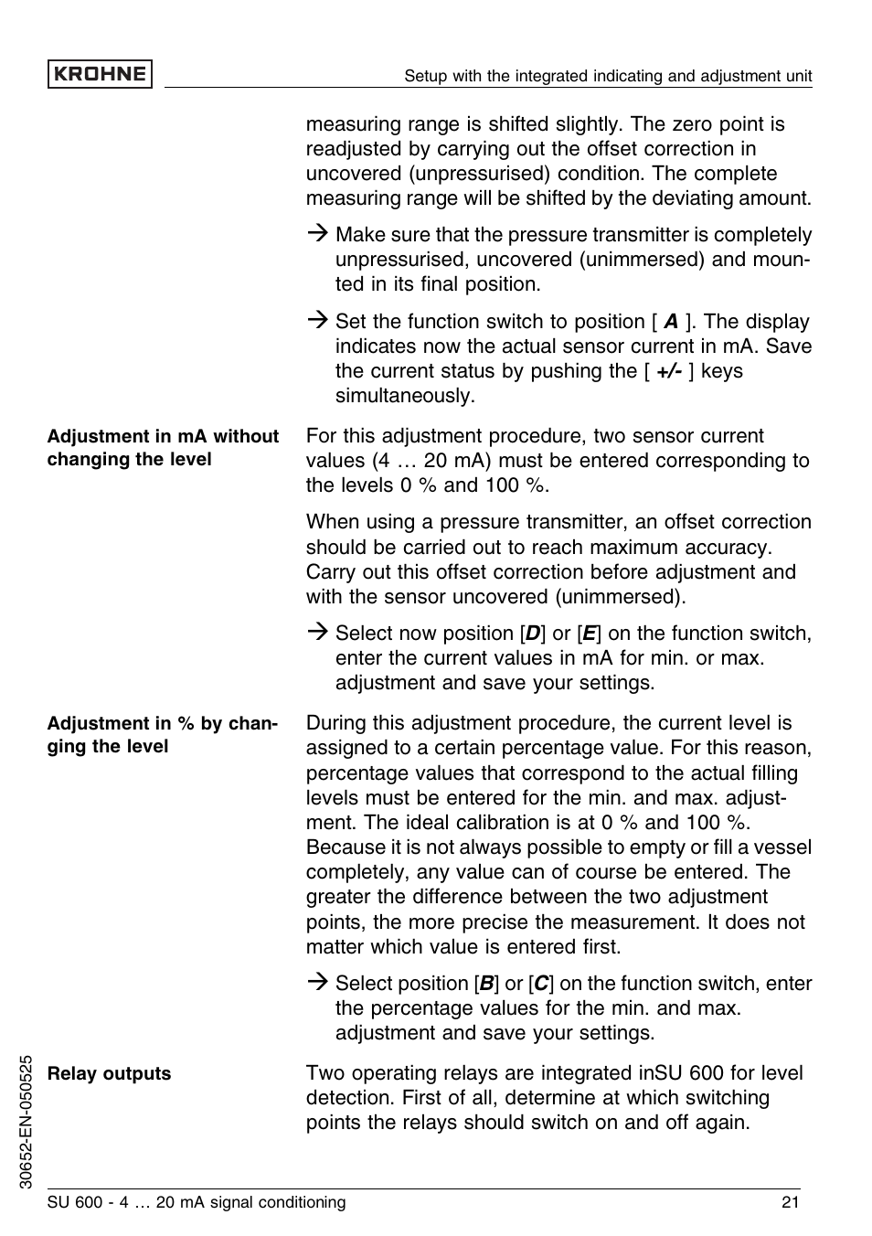 KROHNE SU 600 EN User Manual | Page 21 / 36