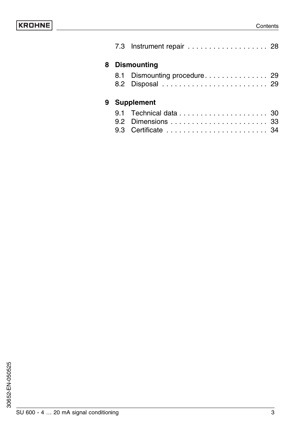 KROHNE SU 600 EN User Manual | Page 3 / 36