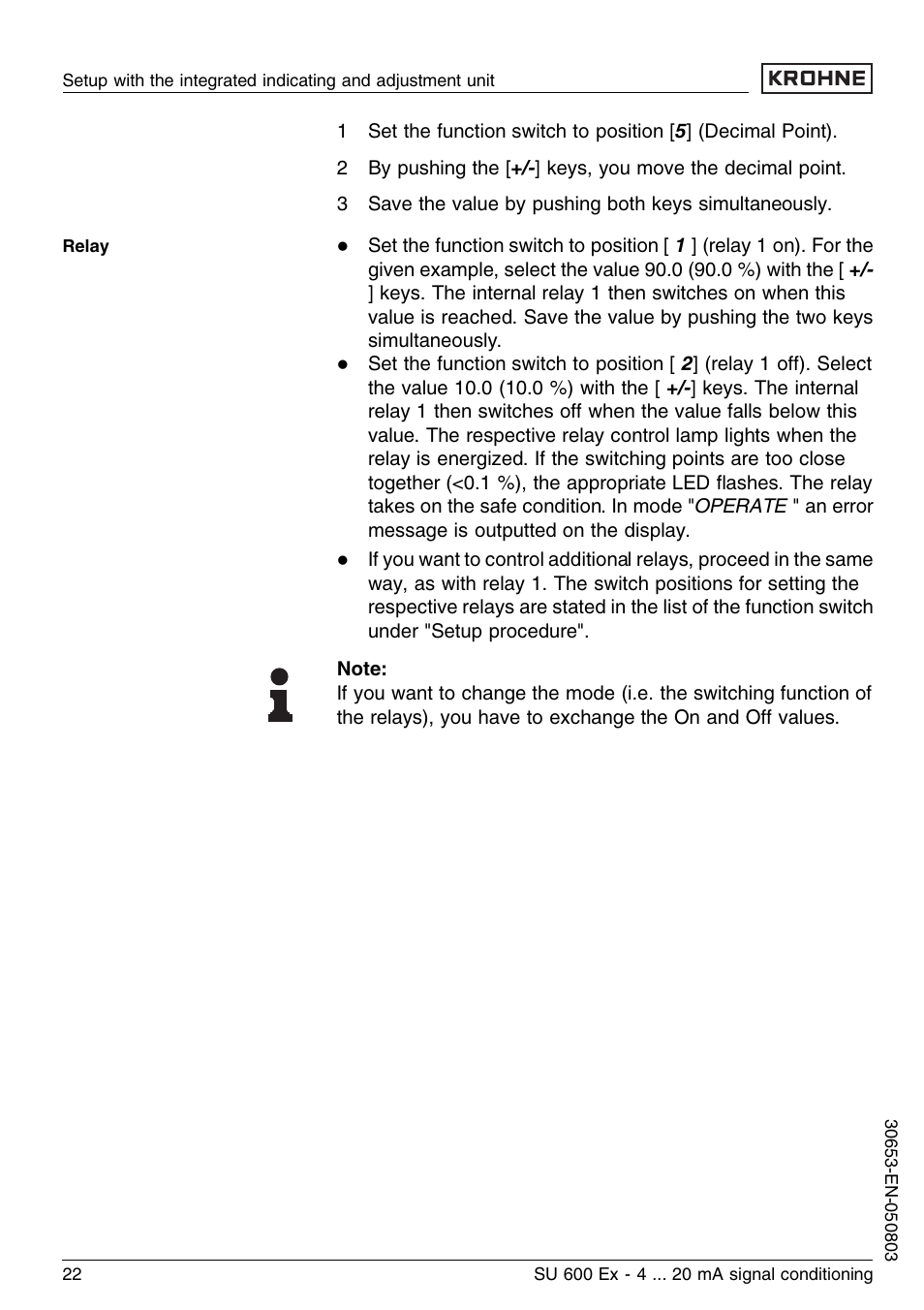 KROHNE SU 600 Ex EN User Manual | Page 22 / 32