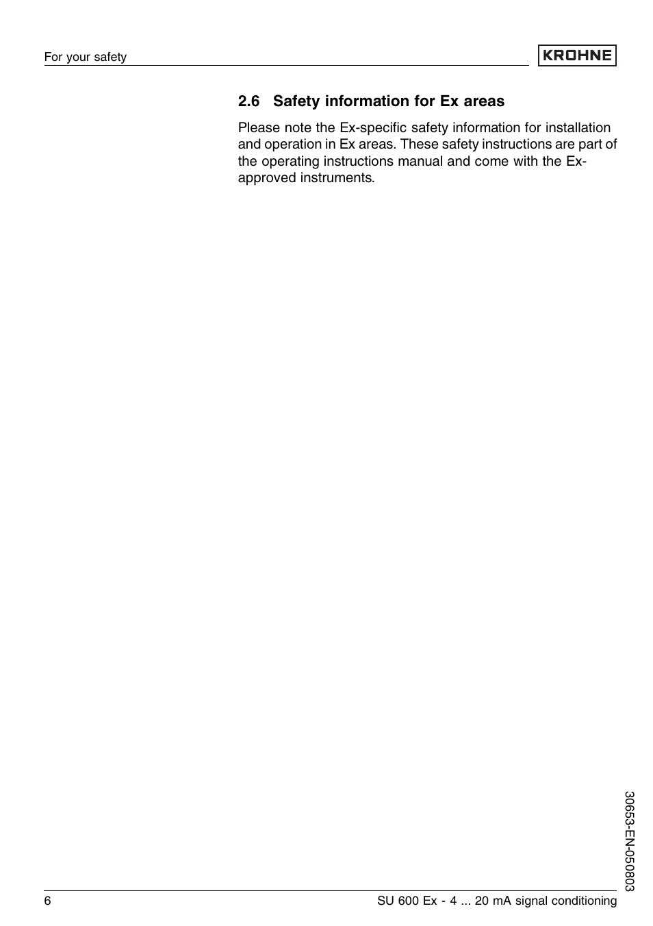 KROHNE SU 600 Ex EN User Manual | Page 6 / 32