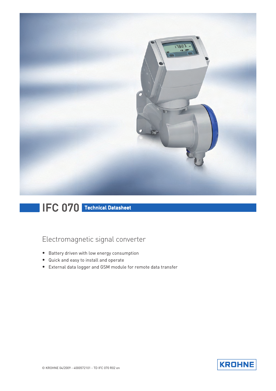 KROHNE IFC 070 Converter EN User Manual | 20 pages